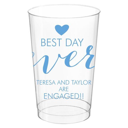 Best Day Ever with Heart Clear Plastic Cups